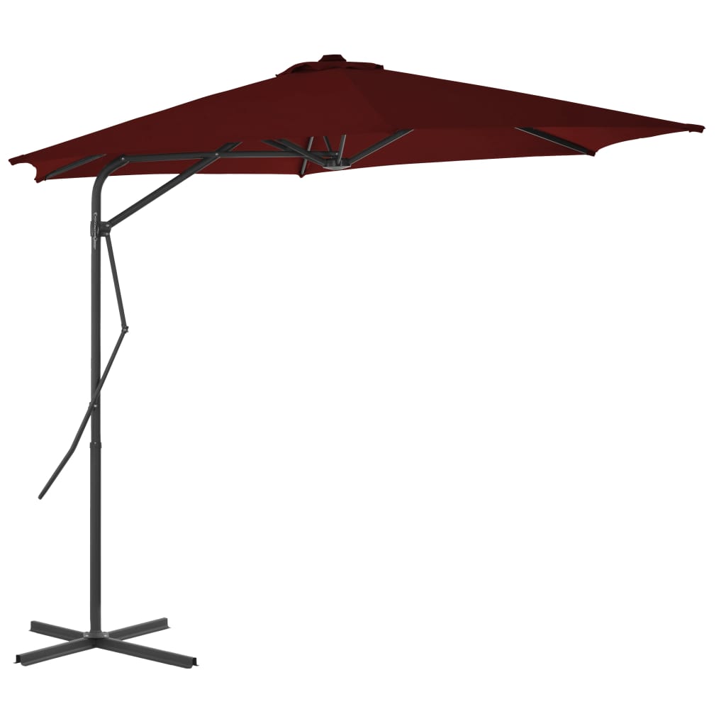 Vidaxl parasol s ocelovým pólem 300x230 cm Bordeaux Red