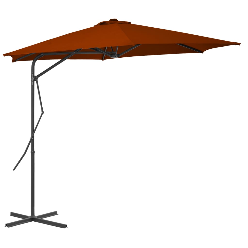 Vidaxl Parasol ze stalowym słupem 300x230 cm terakottowe -