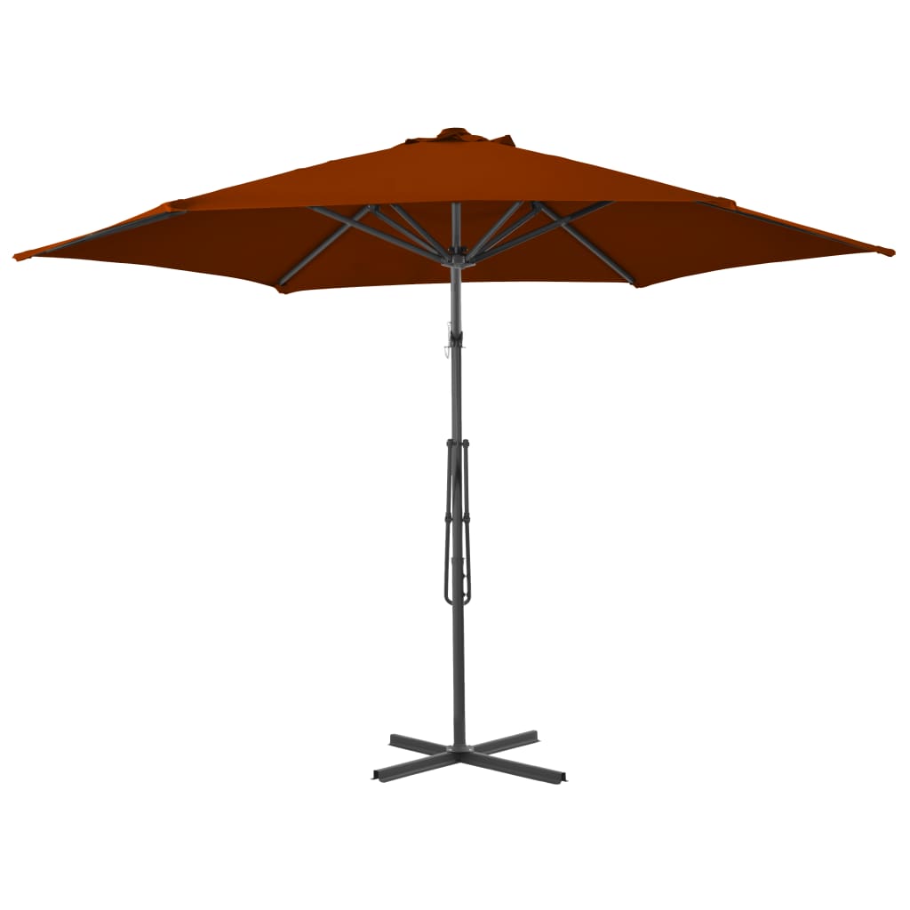 Vidaxl -parasol med stålstang 300x230 cm terrakotta -farget