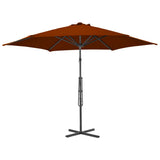 Vidaxl Parasol z jeklenim drogom 300x230 cm terakota -coloredna