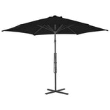 Vidaxl Parasol z jeklenim drogom 300x230 cm črna