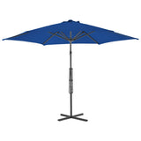 Vidaxl -parasol med stålstang 300x230 cm blå