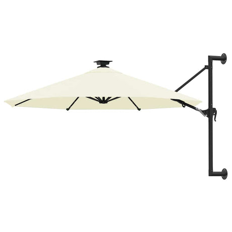 Vidaxl -Wandparasol mit LEDs 300 cm sandgeläutet