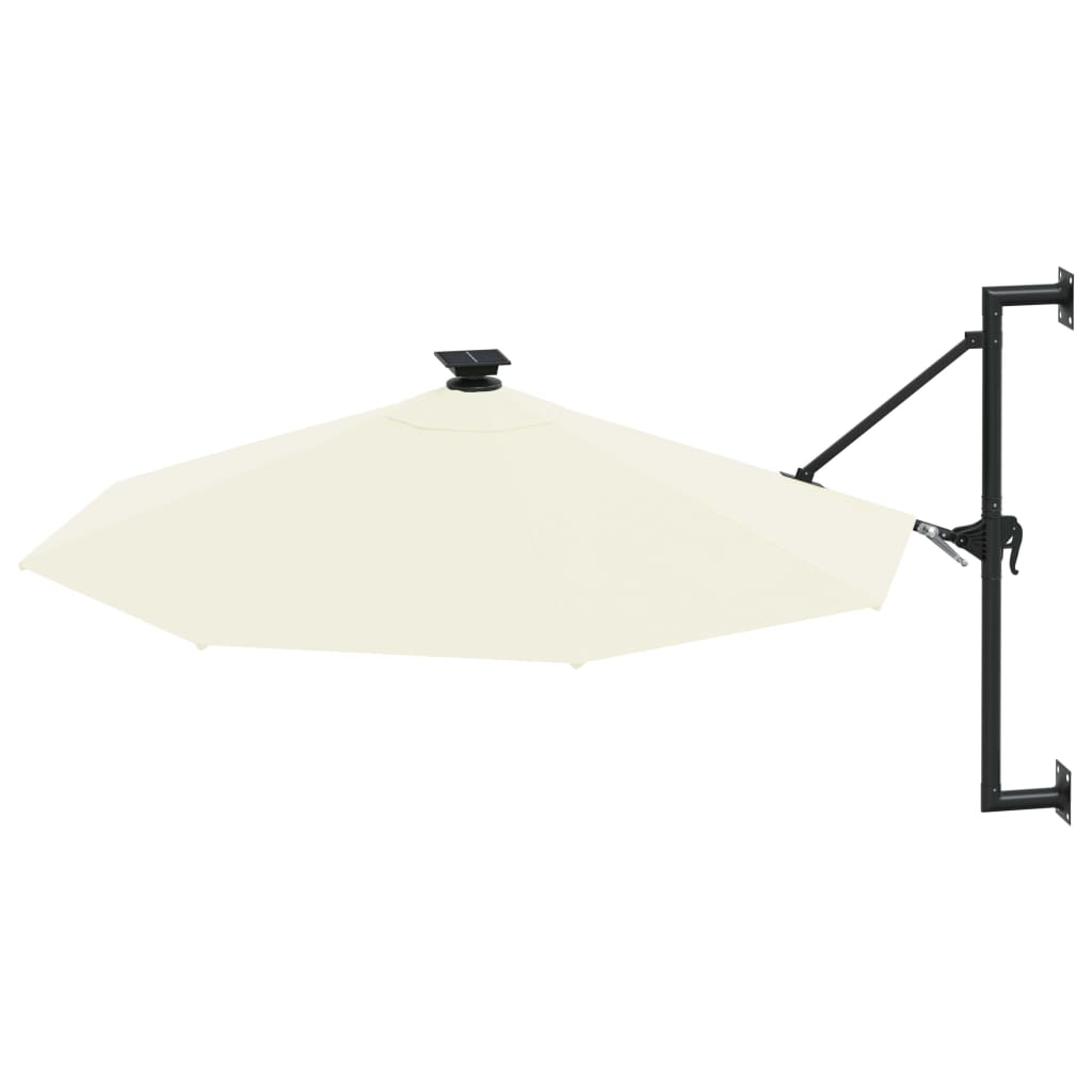 Vidaxl Wall Parasol z LED 300 cm pesek -obarvan