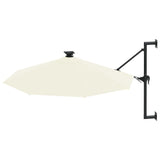 Vidaxl wandparasol met led's 300 cm zandkleurig