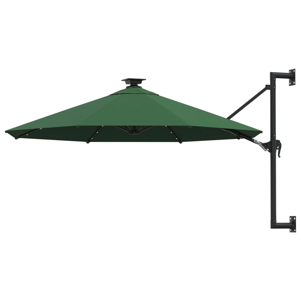 Vidaxl Wall parasol s LED 300 cm zelené