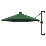 Vidaxl Wall parasol with LEDs 300 cm green