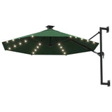 Vidaxl Wandparasol mit LEDs 300 cm Grün