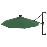 Vidaxl Wall Parasol z diodami LED 300 cm zielony