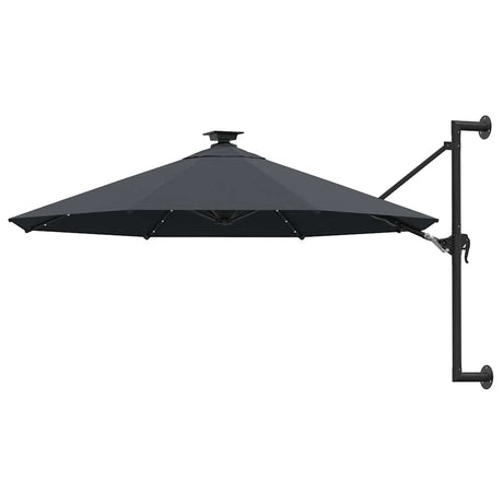 Vidaxl -Wandparasol mit LEDs 300 cm Anthrazit -gelenkt