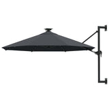 Vidaxl -Wandparasol mit LEDs 300 cm Anthrazit -gelenkt