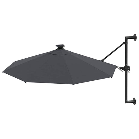 Vidaxl -Wandparasol mit LEDs 300 cm Anthrazit -gelenkt