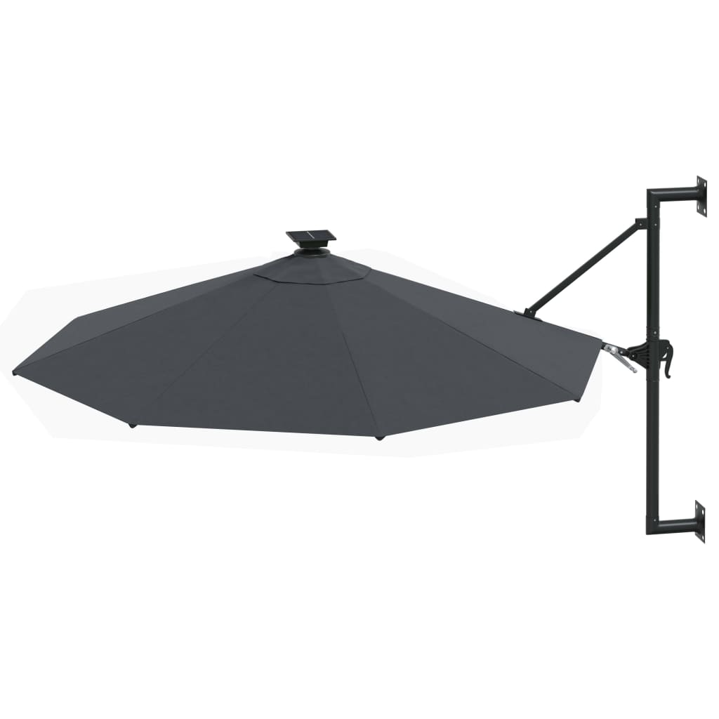 Vidaxl Wall Parasol z diodami LED 300 cm antracytowymi