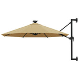 Parasol mural vidaxl avec LEDS 300 cm taupe