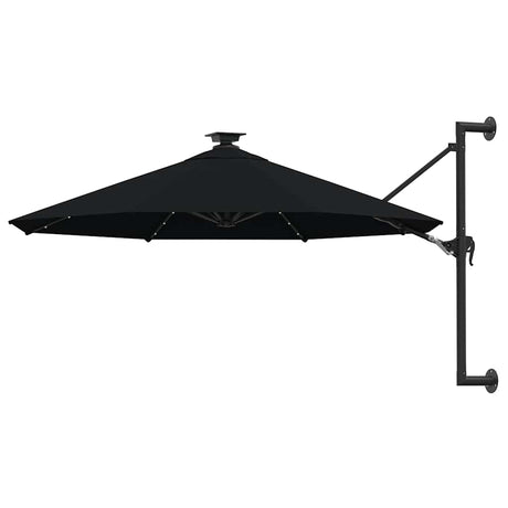 Vidaxl Wandparasol mit LEDs 300 cm schwarz