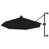 Vidaxl Wandparasol mit LEDs 300 cm schwarz