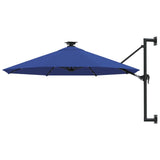 Vidaxl Wall Parasol s LED 300 cm modrá