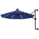 Vidaxl wandparasol met led's 300 cm blauw