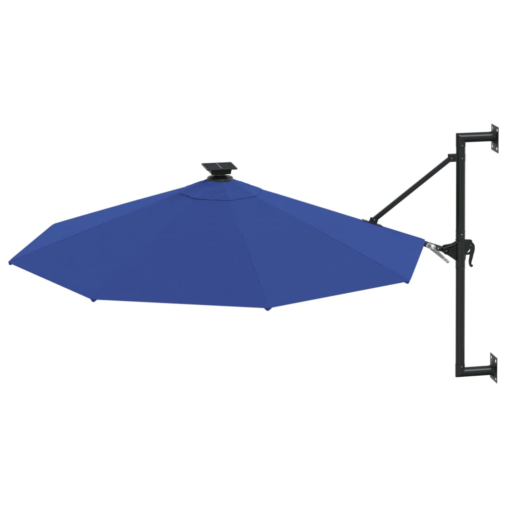 Vidaxl Wall Parasol s LED 300 cm modrá