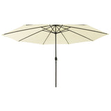 Vidaxl Parasol med LED-belysning 400 cm sandfärgad