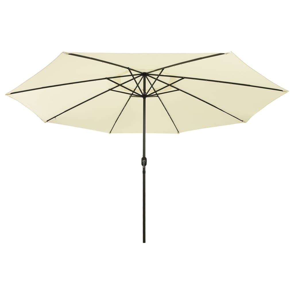 Vidaxl Parasol med LED-belysning 400 cm sandfärgad