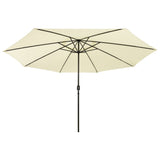 Vidaxl-parasol med LED-belysning 400 cm sandfarvet