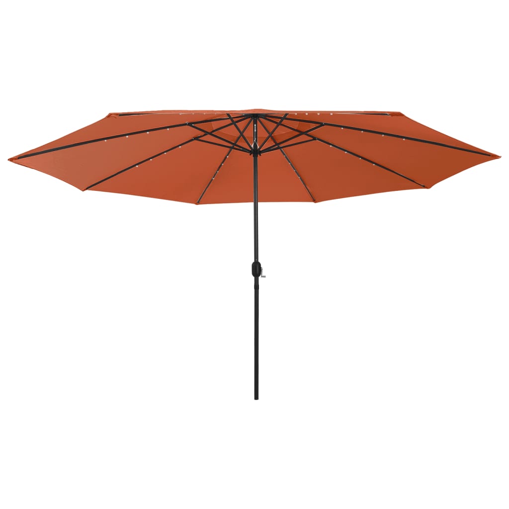 Vidaxl Parasol mit LED -Beleuchtung Metallpol 400 cm Terrakotta Farbe