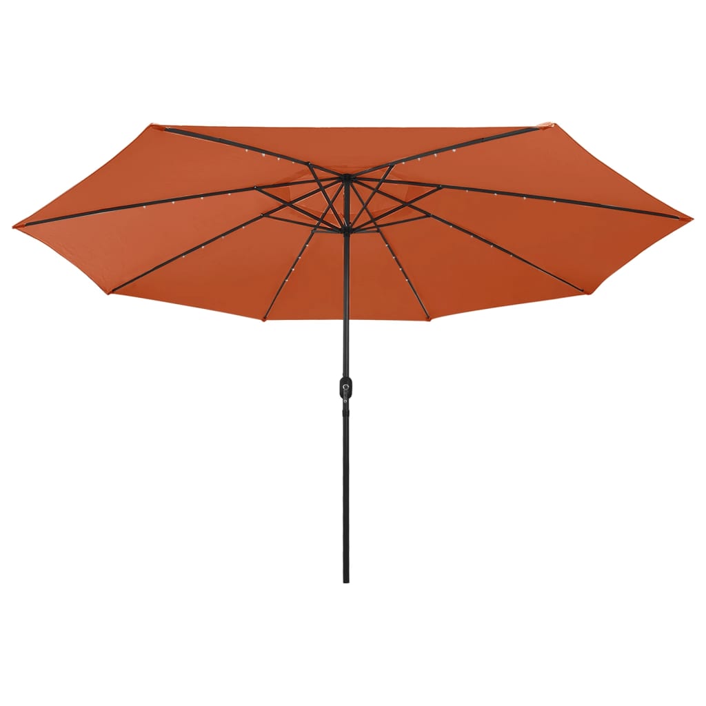 Vidaxl Parasol con illuminazione a led Polo in metallo 400 cm Colore in terracotta