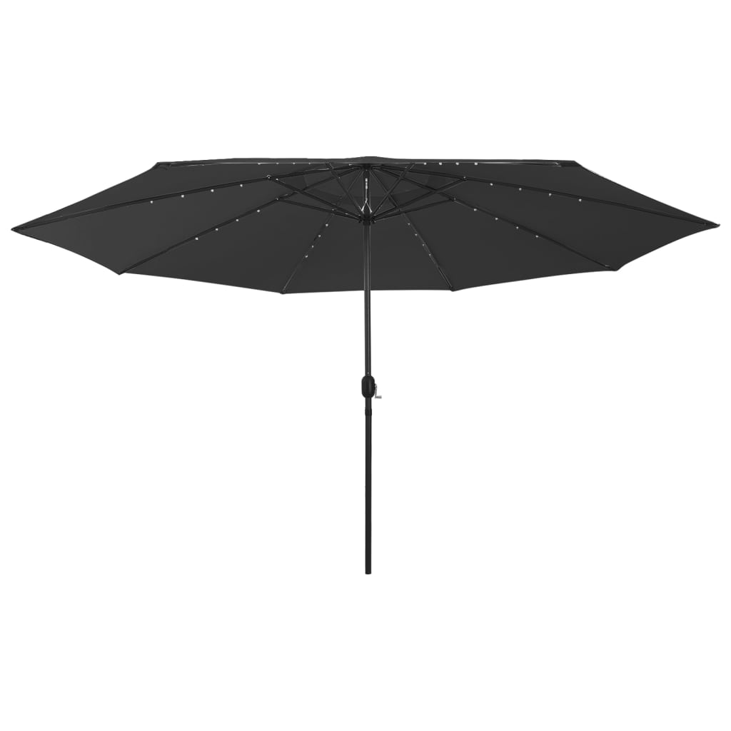 VidaXL parasol with LED lighting and metal pole 400 cm black