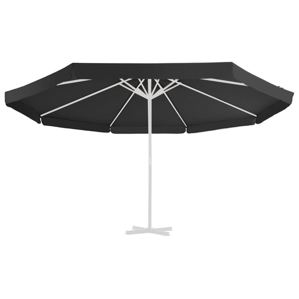 Vidaxl udskiftning klud til parasol 500 cm sort