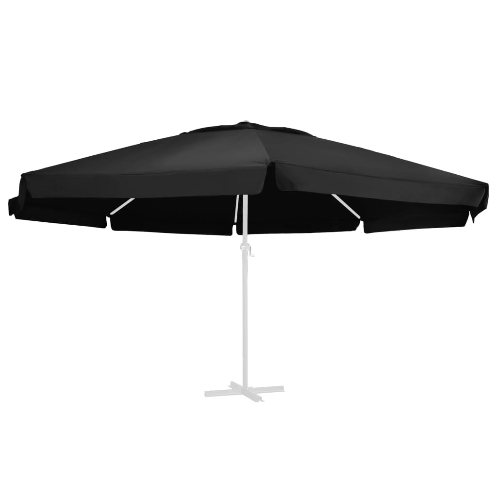 Tissu de remplacement Vidaxl pour parasol 600 cm noir