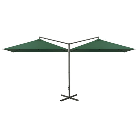 Vidaxl Parasol Doppel mit Stahlpol 600x300 cm Grün
