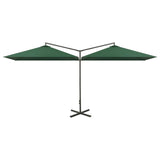 Vidaxl parasol dubbel met stalen paal 600x300 cm groen