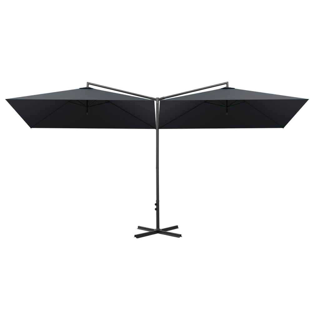 VidaXL parasol double with steel pole 600x300 cm anthracite -colored