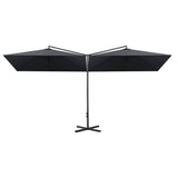 Vidaxl Parasol Double z jeklenim drogom 600x300 cm antracit -barvan