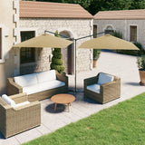 Vidaxl parasol double avec poteau en acier 600x300 cm taupe