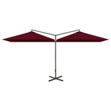 Vidaxl Parasol Double con polo de acero 600x300 cm Burdeos rojo