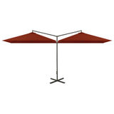 Vidaxl Parasol Double mit Stahlpol 600x300 cm Terrakotta -gelöscht