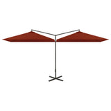 Vidaxl Parasol dubbel med stålstång 600x300 cm terrakotta -färgad