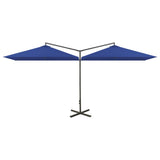 Vidaxl Parasol Double con polo in acciaio 600x300 cm blu azzurro