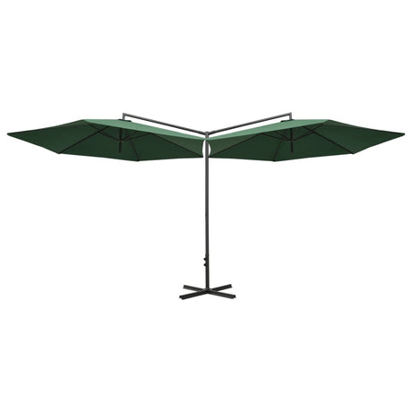 Vidaxl Parasol Doppel mit Stahlpol 600 cm Grün