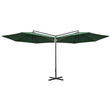 Vidaxl Parasol Doppel mit Stahlpol 600 cm Grün