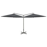 VIDAXL -Parasol -Doppel mit Stahlpol 600 cm Anthrazit -gelöscht