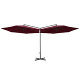 Vidaxl Parasol Doppel mit Stahlpol 600 cm Bordeaux Rot