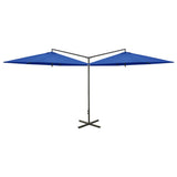 VidaXL parasol double with steel pole 600 cm azure blue