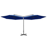 Vidaxl Parasol Doppel mit Stahlpol 600 cm Azurblau