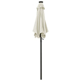 Vidaxl-parasol med LED-belysning 200x211 cm aluminium sandfarvet