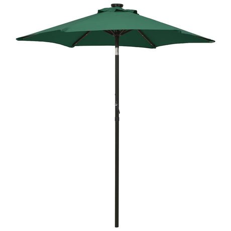 Vidaxl -Parasol mit LED -Beleuchtung 200x211 cm Aluminiumgrün