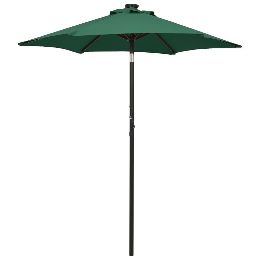 Vidaxl -parasol med LED -belysning 200x211 cm aluminiumsgrønn