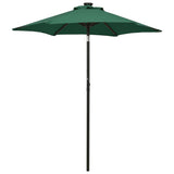 Vidaxl Parasol con illuminazione a LED 200x211 cm Verde in alluminio